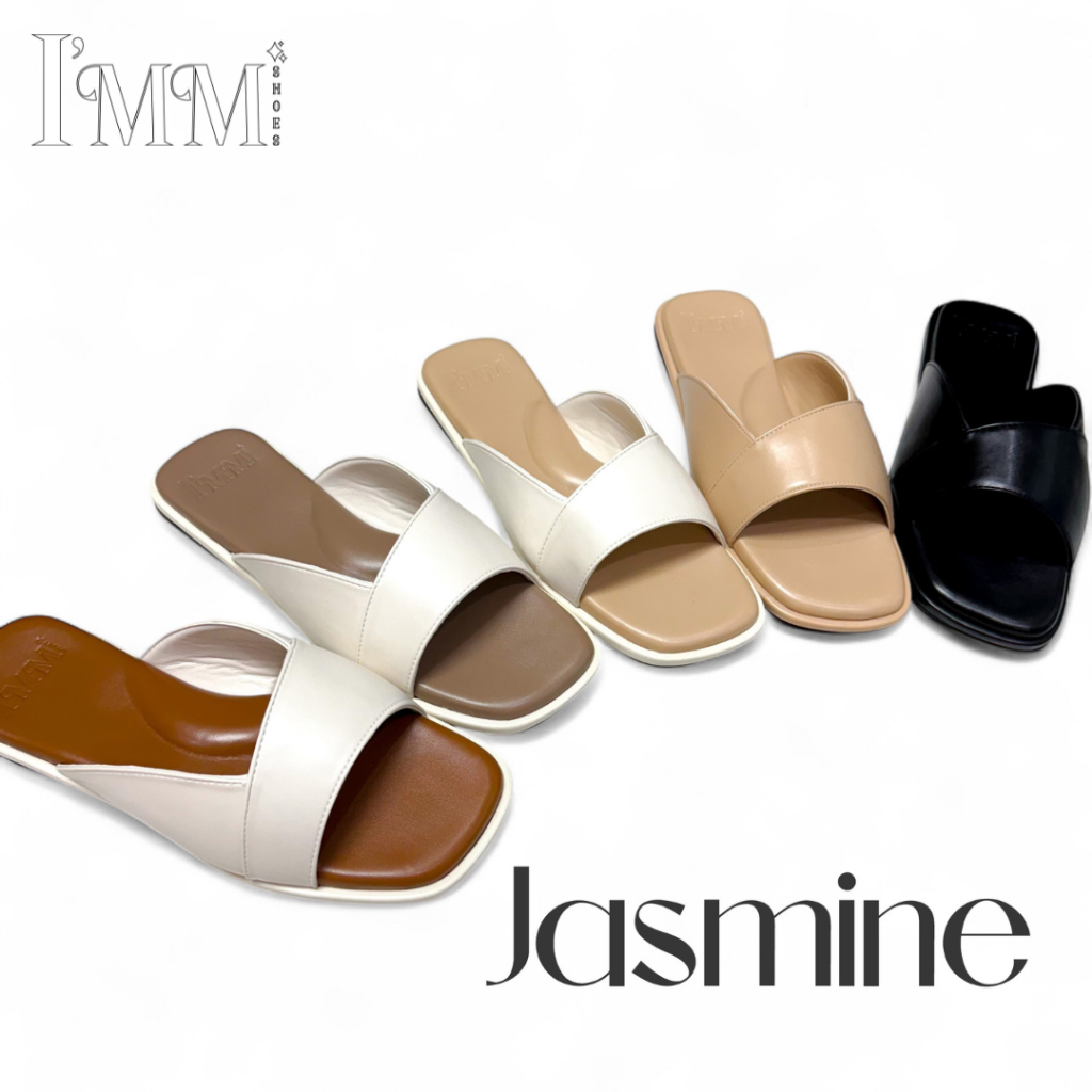I’mm Shoes รุ่น Jasmine 027 รองเท้าแตะมินิมอล ดีไซน์หน้าสวมคาดเฉียง