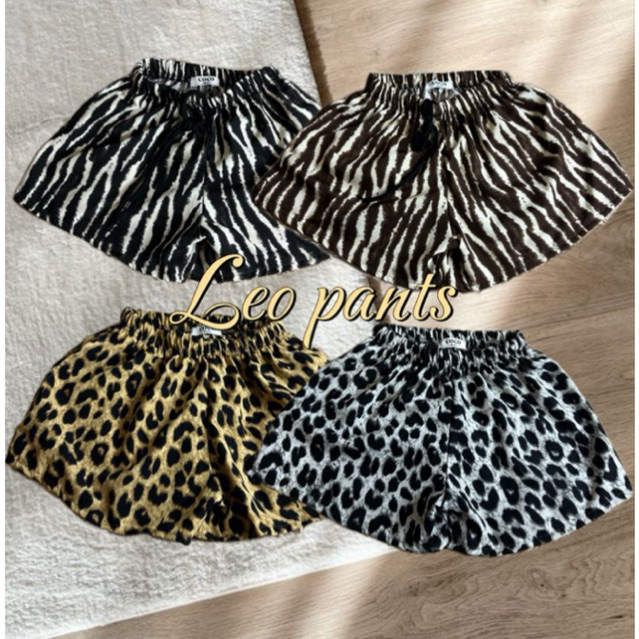 Leo pants-กางเกงขาสั้น ลายเสือ/ม้าลาย ผ้าไหมอิตาลี ฟรีไซส์s-m