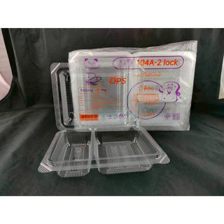 DD-104A-2ช่อง แบบล๊อค (100ใบ) บรรจุภัณฑ์เบเกอรี่ ที่ใส่อาหารและเครื่องดื่ม กล่องข้าว ไม่เป็นไอน้ำ