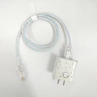 5In1 ฝาครอบป้องกันสายชาร์จ Charger Protector เคสป้องกันสายเคเบิลข้อมูลแมวน่ารัก เคสแบบนิ่มสำหรับชาร์จ เหมาะสำหรับ IP 20W