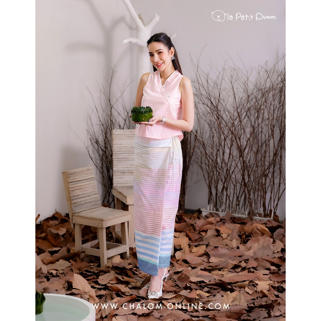 CHA-LOM : JS PU 236+237 IT ชุด Set เสื้อ+ผ้าถุงกางเกงสาวเหนือ (ชุดคุณแม่)