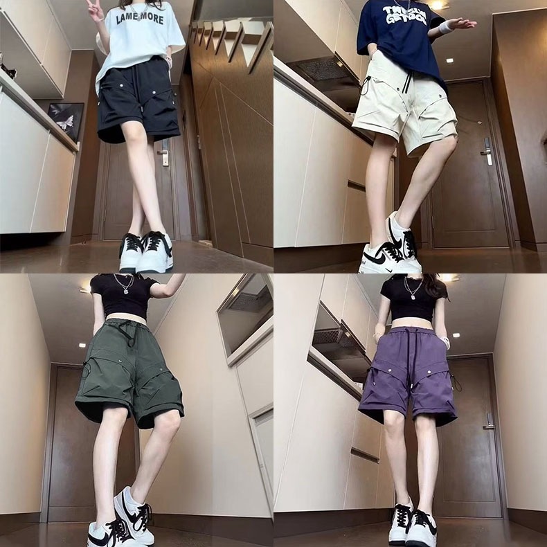 พร้อมส่ง S-8XL กางเกงคาร์โก้ขาสั้น 4 สี คาร์โก้ unisex ผ้านิ่มทรงสวย ผ้าไม่หยาบไม่บาง
