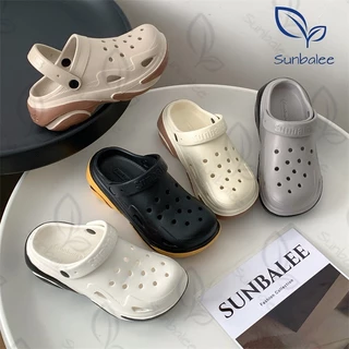 SHO-SUNTP39 รองเท้าหัวโตรัดส้น แบบสวม เสริมส้น 6 เซน รองเท้าทรงสปอร์ต วัสดุยาง EVA สินค้าพร้อมส่ง