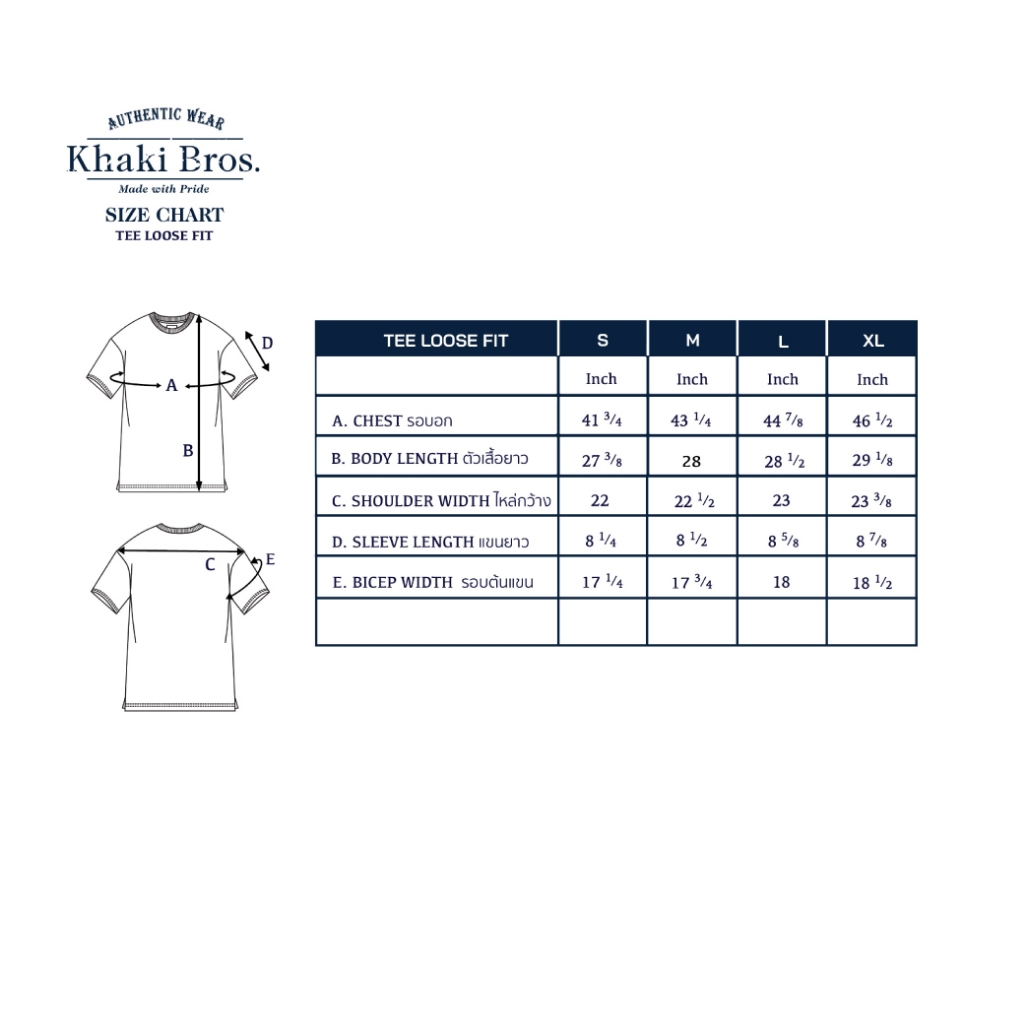 Khaki Bros. - คาคิบรอส - Round neck T-shirt Loose Fit  - เสื้อยืดคอกลม ทรง Loose Fit - KM25K040 - รูปที่ 4