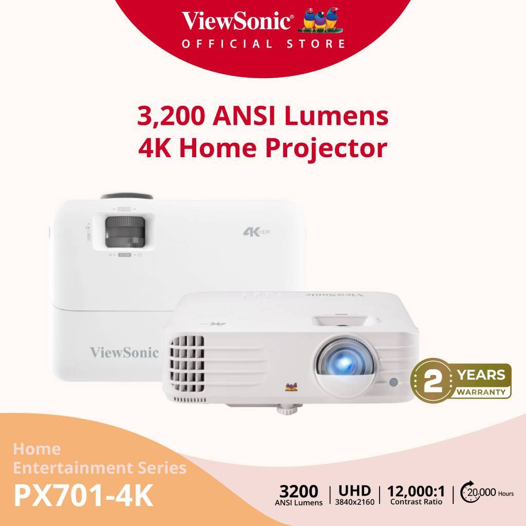 ViewSonic  PX701 4K 3,200 ANSI Lumens 4K Home Projector (โปรเจคเตอร์)