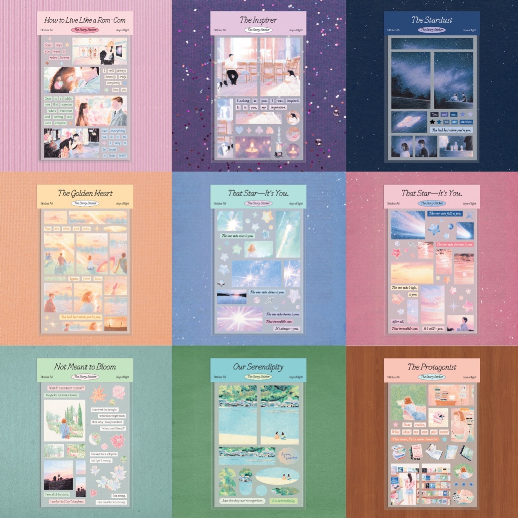 The Story Sticker A6 รวมสติกเกอร์ไดคัทพร้อมแปะ days of light