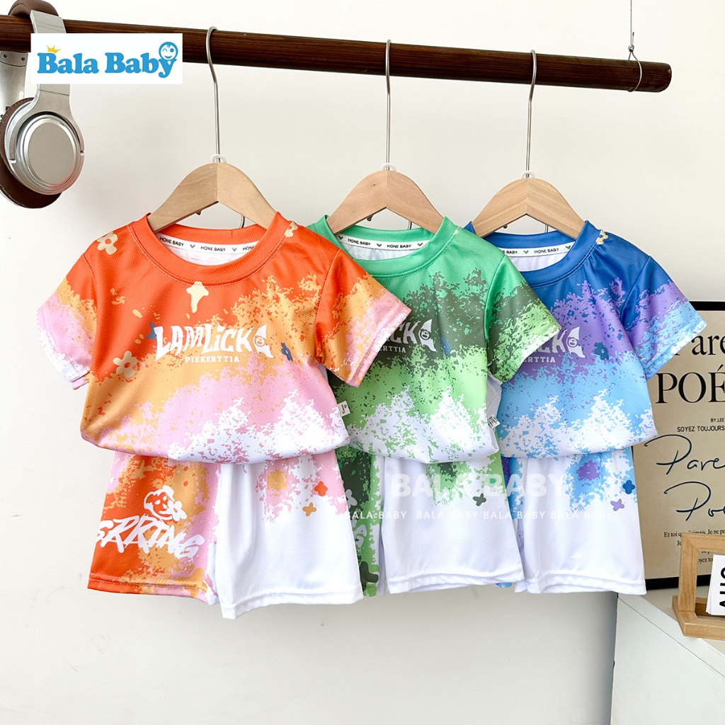 ใหม่ ชุดเซ็ตเด็กผู้ชาย 2 ชิ้น เสื้อ+กางเกงขาสั้น สีสดใส เหมาะสำหรับฤดูร้อน ผ้านิ่ม ระบายอากาศ DXT79