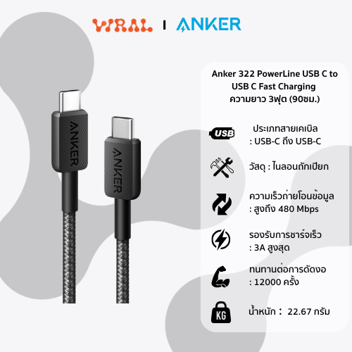 ANKER 322 USB-C TO USB-C
