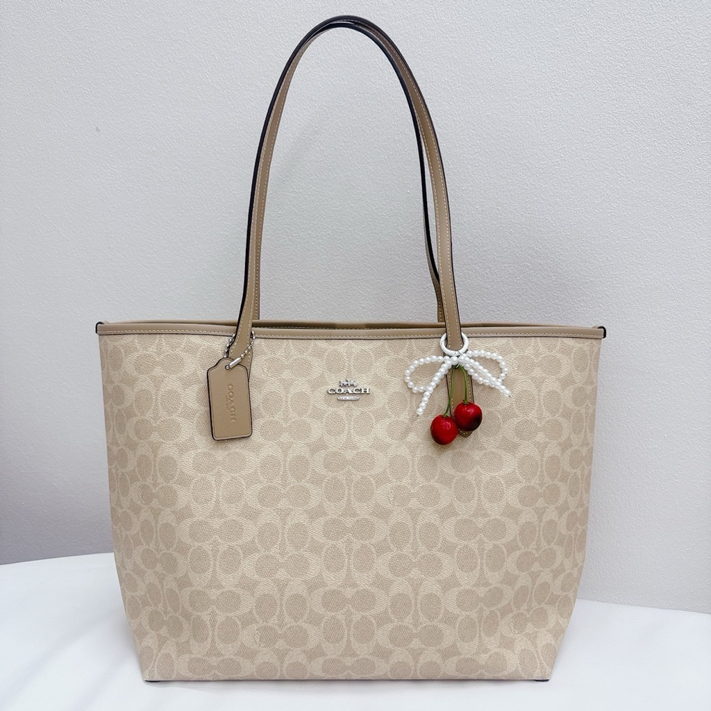 💚แท้💯 พร้อมส่ง💚 COACH CITY TOTE IN SIGNATURE CANVAS CV976