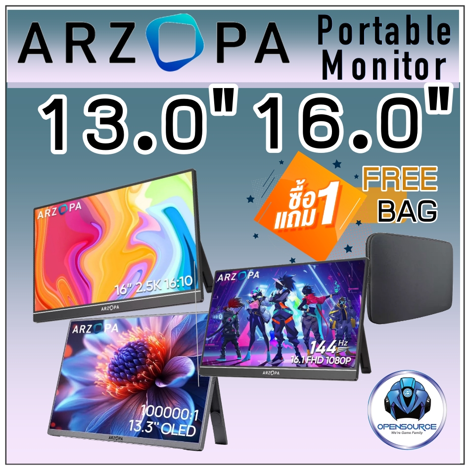 [พร้อมส่ง ตอนนี้]Arzopa: Arzopa Portable Monitor 16inch (144hz + HDR + IPS) [Warranty 6Months] หน้าจ