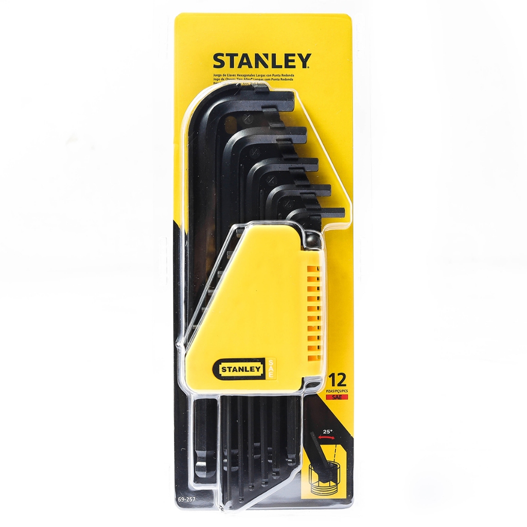 STANLEY ชุดประแจ 6 เหลี่ยมบอล 12 ชิ้น : 1/16-3/8" : 69-257