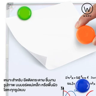 เม็ดแม่เหล็ก เม็ดแม่เหล็กติดกระดาน แม่เหล็กกลม 30 มม. WAKU MG-3012 [แพ็ค 12 ชิ้น]