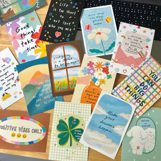 BMCK - quote postcard (มีซอง) การ์ดอวยพร ติดผนังตกแต่งห้อง