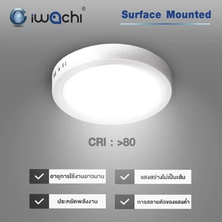 IWACHI โคมดาวน์ไลท์ ติดลอย ถนอมสายตา ทรงกลม ไดร์เวอร์รวม 12W 18W 24W 30W แสงขาว แสงวอร์ม