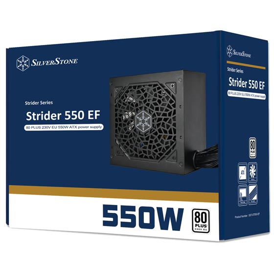 POWER SUPPLY (อุปกรณ์จ่ายไฟ) SILVERSTONE STRIDER 550W EF 80PLUS : SST-ST550-EF
