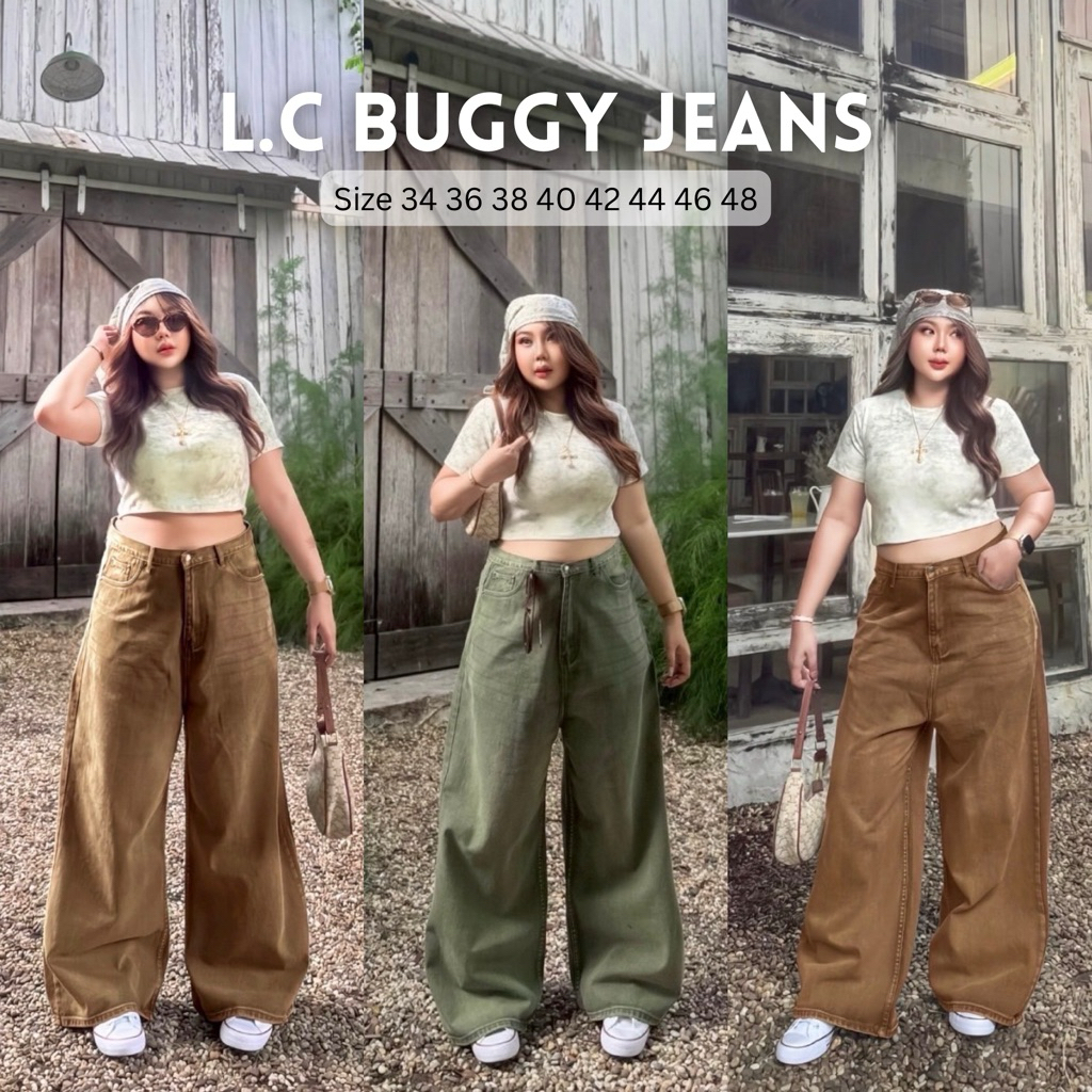 Chubby Supi - 🥯L.C BUGGY JEANS🥯กางเกงยีนส์ทรงกระบอกใหญ่ (lc)