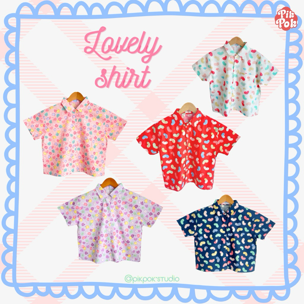 Pikpok♡ Lovely Shirt เสื้อเชิ้ตลายหัวใจ ผ้าคอตตอน ใส่สบายระบายอากาศได้ดี