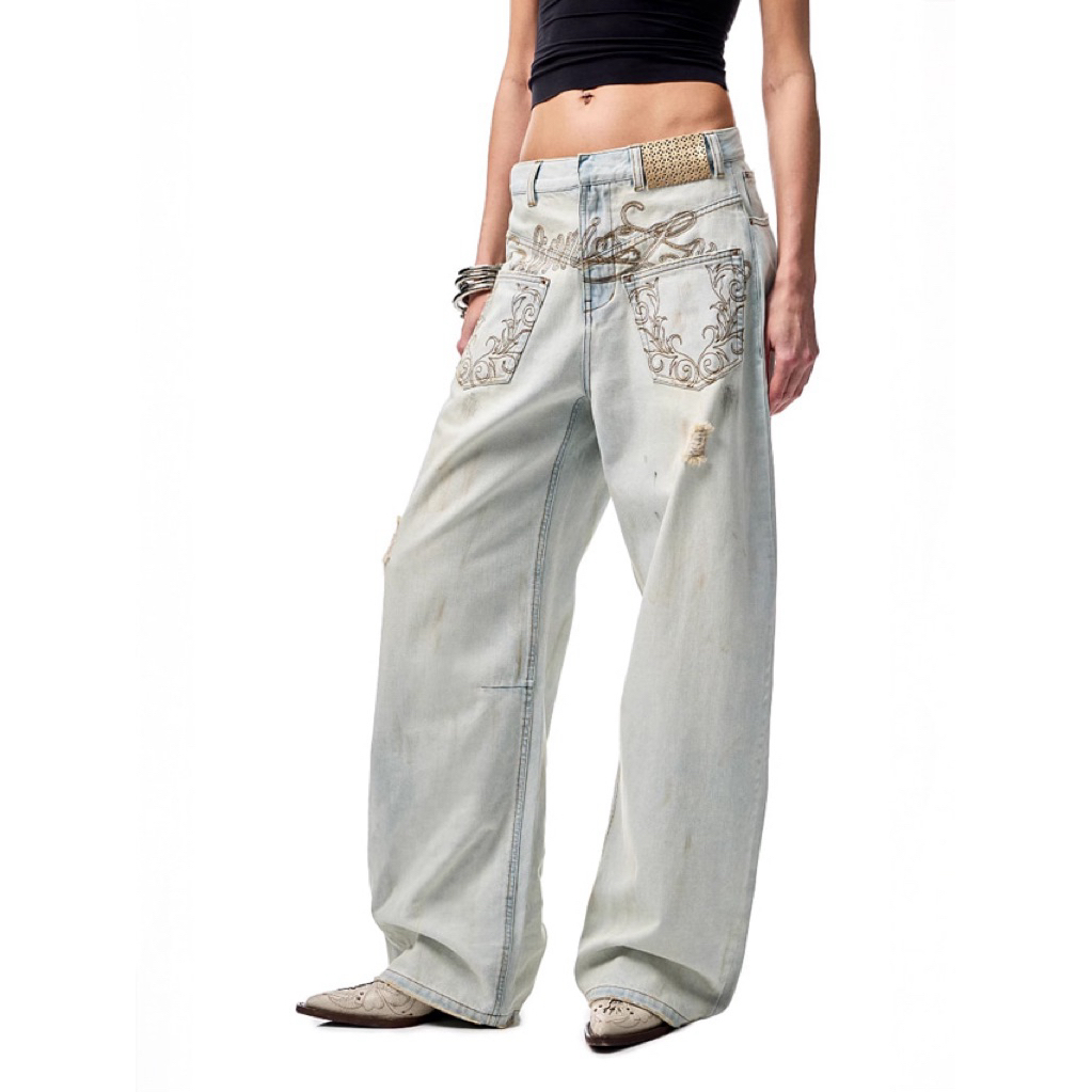 Preorder 1JINN STUDIO กางเกงยีนส์ขากว้าง