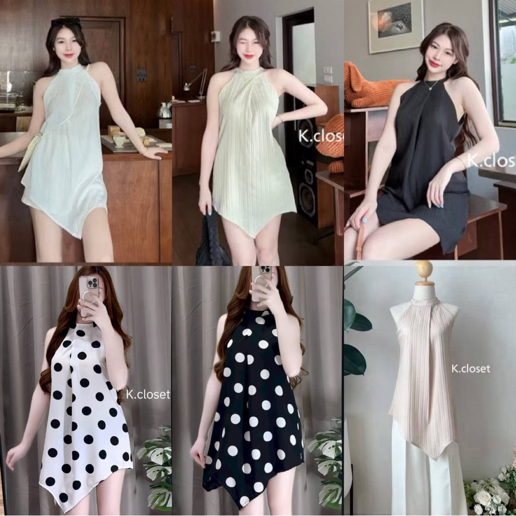 เสื้อทรงปลายเฉียง ผูกหลัง ทรงสวยเสื้อตัวยาว