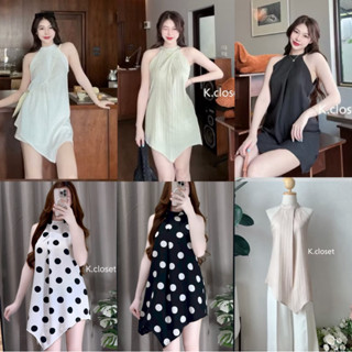 เสื้อทรงปลายเฉียง ผูกหลัง ทรงสวยเสื้อตัวยาว