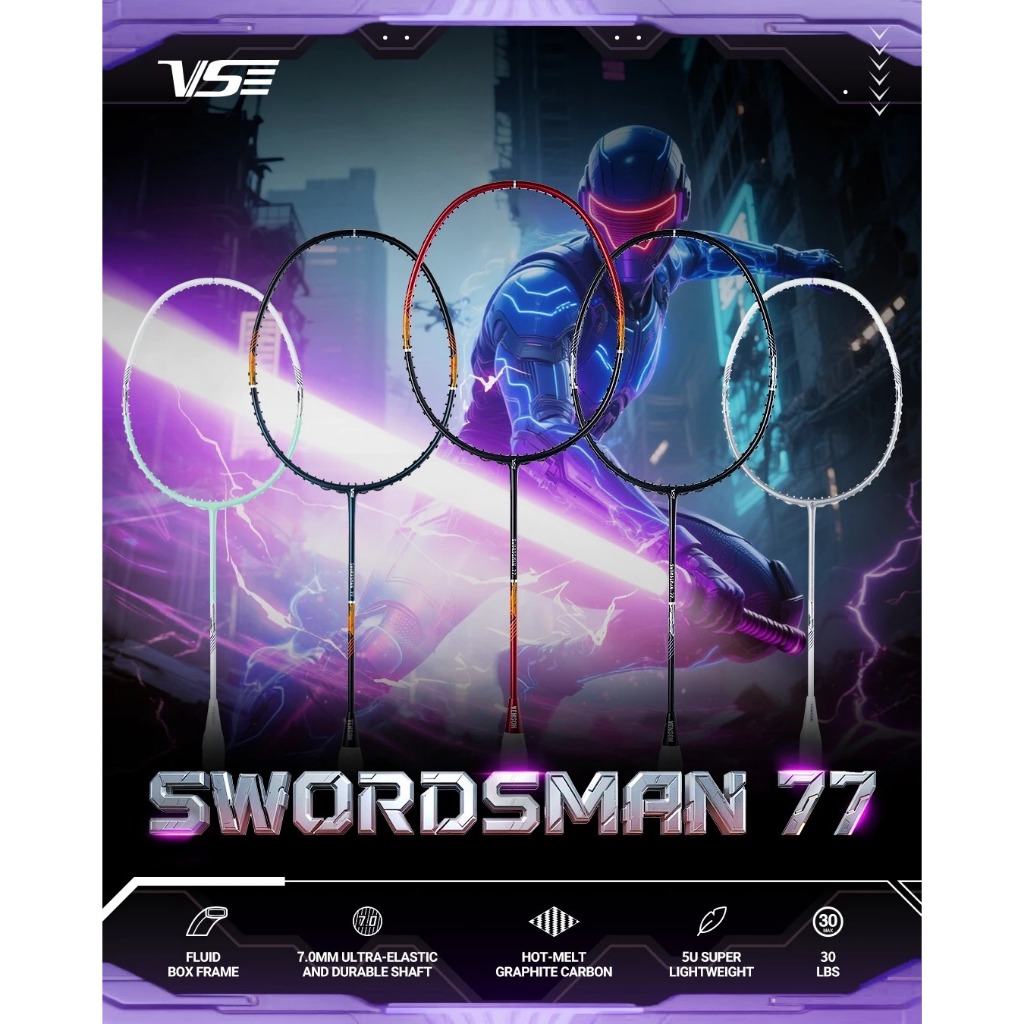VS ไม้แบดมินตัน รุ่น SWORDSMAN 77 แถมเอ็น+กริป+ซอง