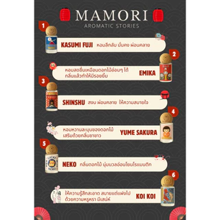 Mamori Aroma น้ำหอมรถยนต์ น้ำหอมปรับอากาศ น้ำมันหอมระเหย สไตล์ญี่ปุ่น หอมติดทนนาน 6 กลิ่น แบบแขวน พร้อมเครื่องราง 10ml