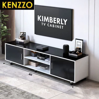 พร้อมส่ง KENZZO: ชั้นวางทีวี ตู้วางทีวี ขนาด 5 ฟุต/ 6 ฟุต สไตล์ Minimal เรียบหรู จัดเก็บของได้จุใจ Kimberly TV Cabinet