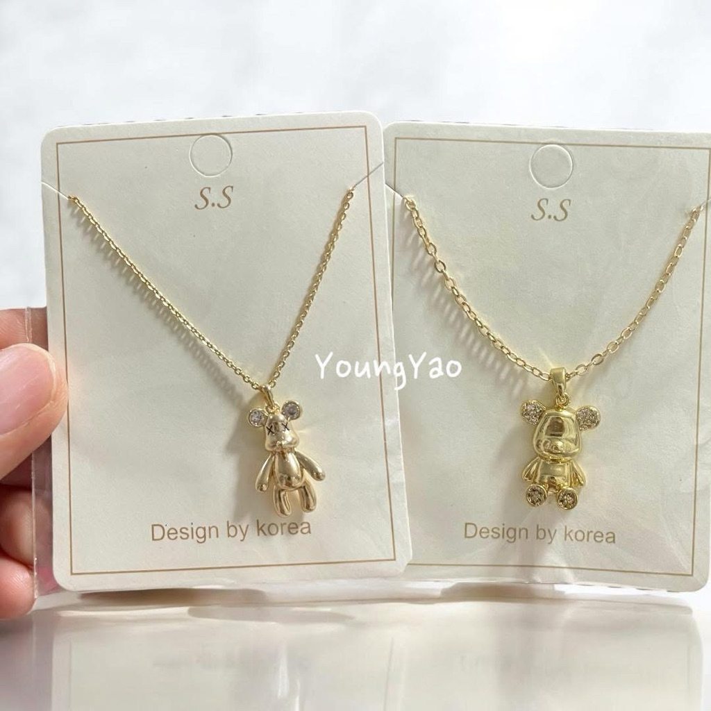 Teddy Bear Necklace วัสดุทำจาก Zinc Alloy