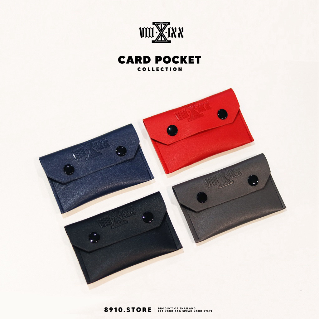 (คละสี) แบรนด์ 8910 Card pocket กระเป๋าหนังกันน้ำ ใส่บัตร 10 ใบ+ คละสี