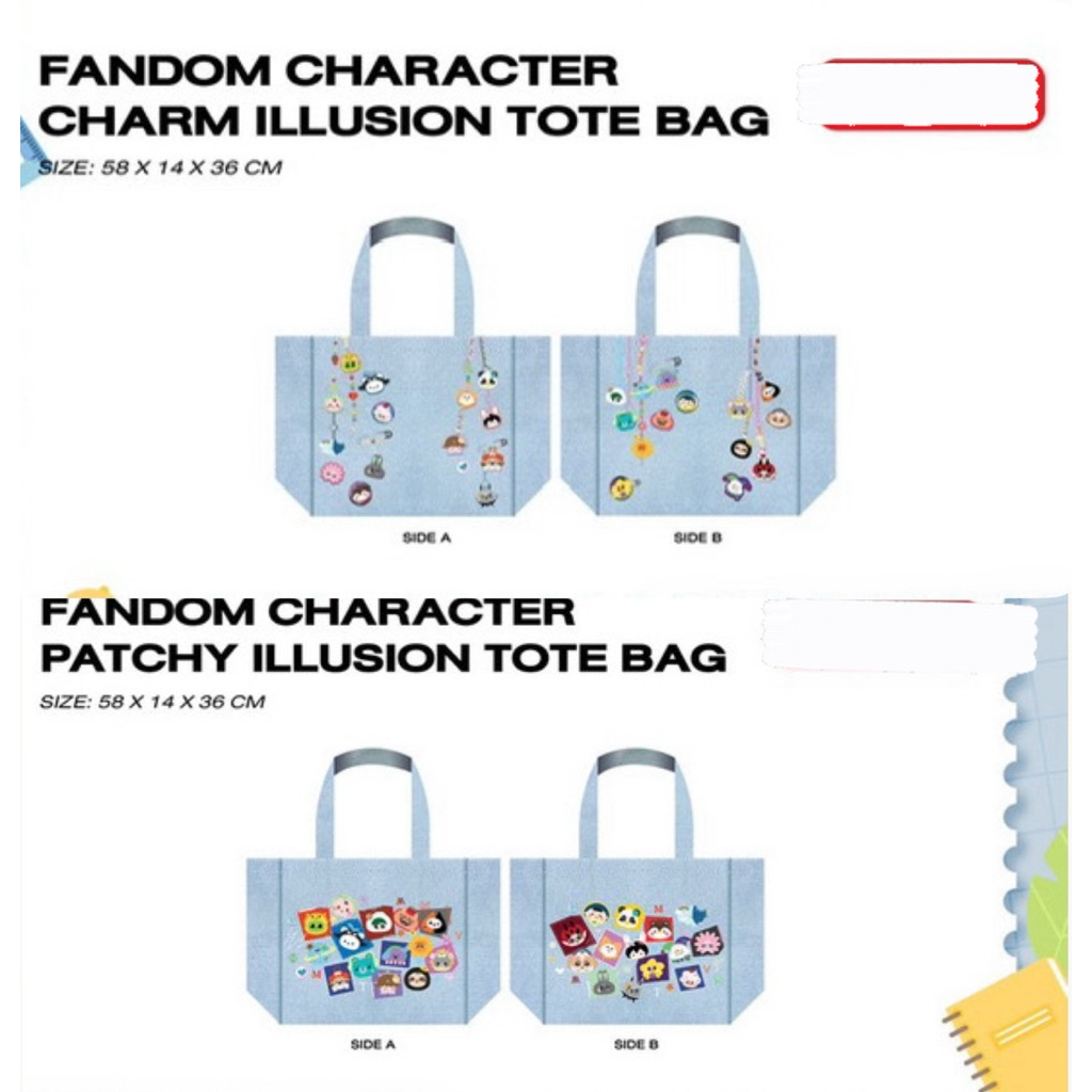 FANDOM CHARACTER TOTE BAG กระเป๋าแฟนด้อม Wesley Domiia PERMPOON LOOKKHUNNOO Jummo neona SMYLE Lykyou