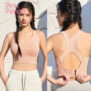 Pink Period Yoga Bra สปอร์ตบรา เสื้อบราโยคะ เสริมฟองน้ํา ไขว้หลัง ผ้ายืดหยุ่น สวมใส่สบาย AC-009