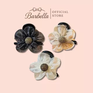 Barbella กิ๊บติดผมดอกไม้ ผ้าตาข่ายวิบวับ สไตล์เกาหลี หรูหรา รุ่น Bloomia (BB002)
