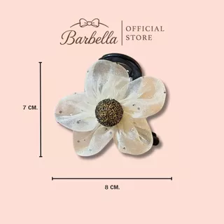 Barbella กิ๊บติดผมดอกไม้ ผ้าตาข่ายวิบวับ สไตล์เกาหลี หรูหรา รุ่น Bloomia (BB002)
