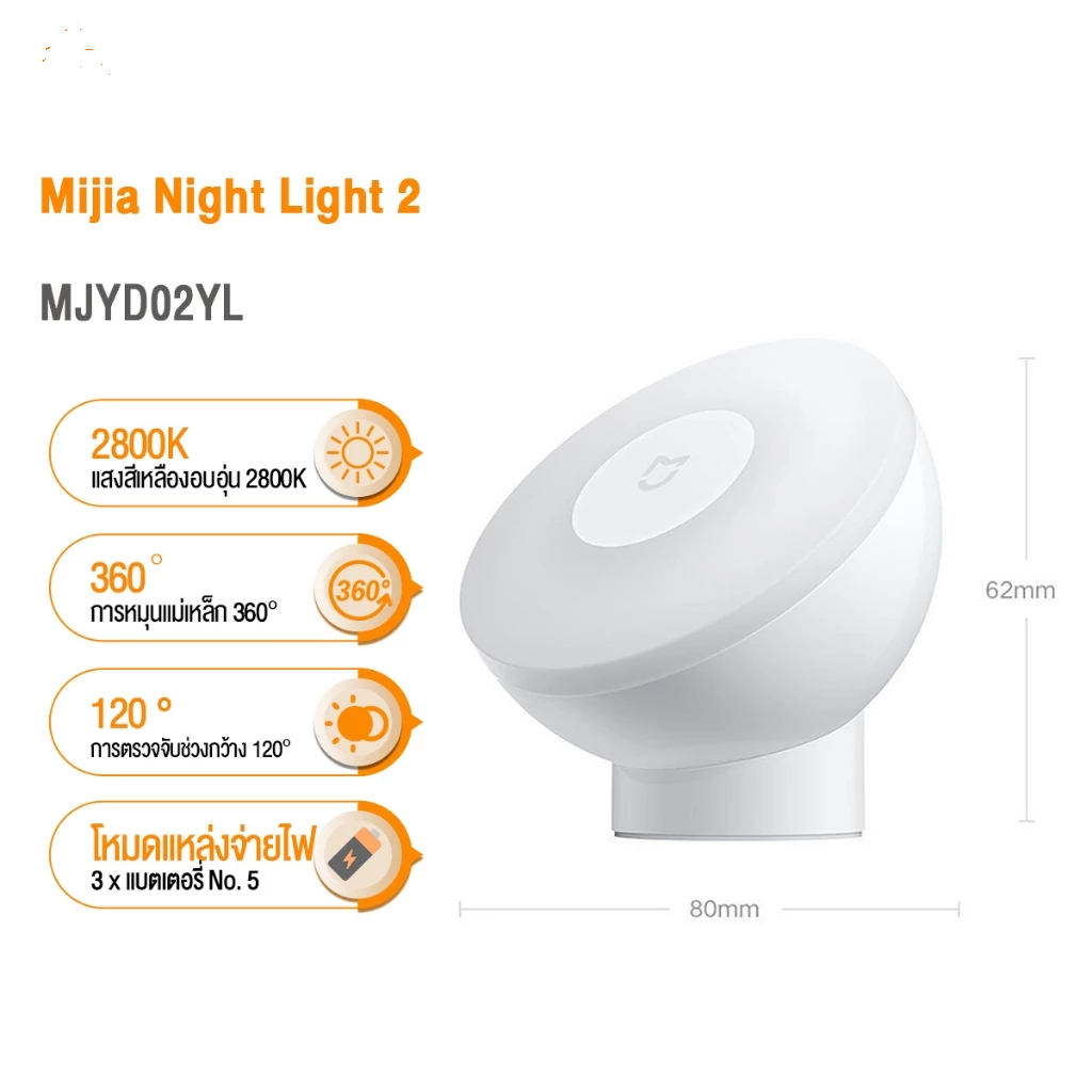 Xiaomi Mijia ไฟเซ็นเซอร์ Night Light 2 ไฟสำหรับกลางคืน  โคมไฟข้างเตียง โคมไฟกลางคืน