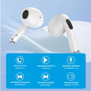 BEGD (รับประกัน 1 ปี+ของแถม) หูฟังไร้สาย A6 Pro หูฟัง Bluetooth หูฟังบลูทูธ 5.3 พร้อมไมโครโฟนในตัว เสียงดี ลดเสียงรบกวน