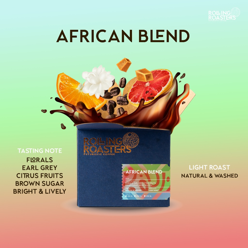 Rolling Roasters เมล็ดกาแฟคั่วอ่อน African Blend - ขนาด 200g