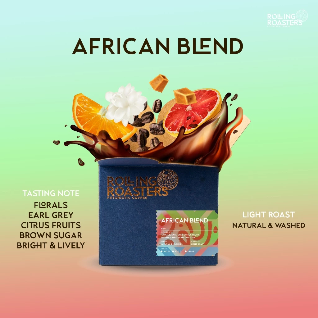Rolling Roasters เมล็ดกาแฟคั่วอ่อน African Blend - ขนาด 200g