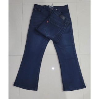 New.. MD jeans ขาม้าสีเข้มปลายขาเย็บเอวสูง เนื้อผ้ายืดหยุ่นด…