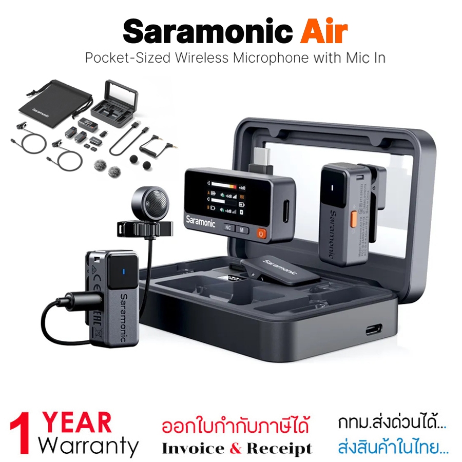 Saramonic Air-02 ไมโครโฟนไร้สาย Pocket-sized Dual Wireless Microphone (รับประกัน 1ปี)