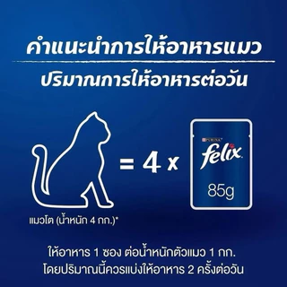 [ยกลัง 24 ซอง] Felix อาหารเปียกแมว เฟลิกซ์ 70-85 กรัม (เนื้อนุ่มในเยลลี่)
