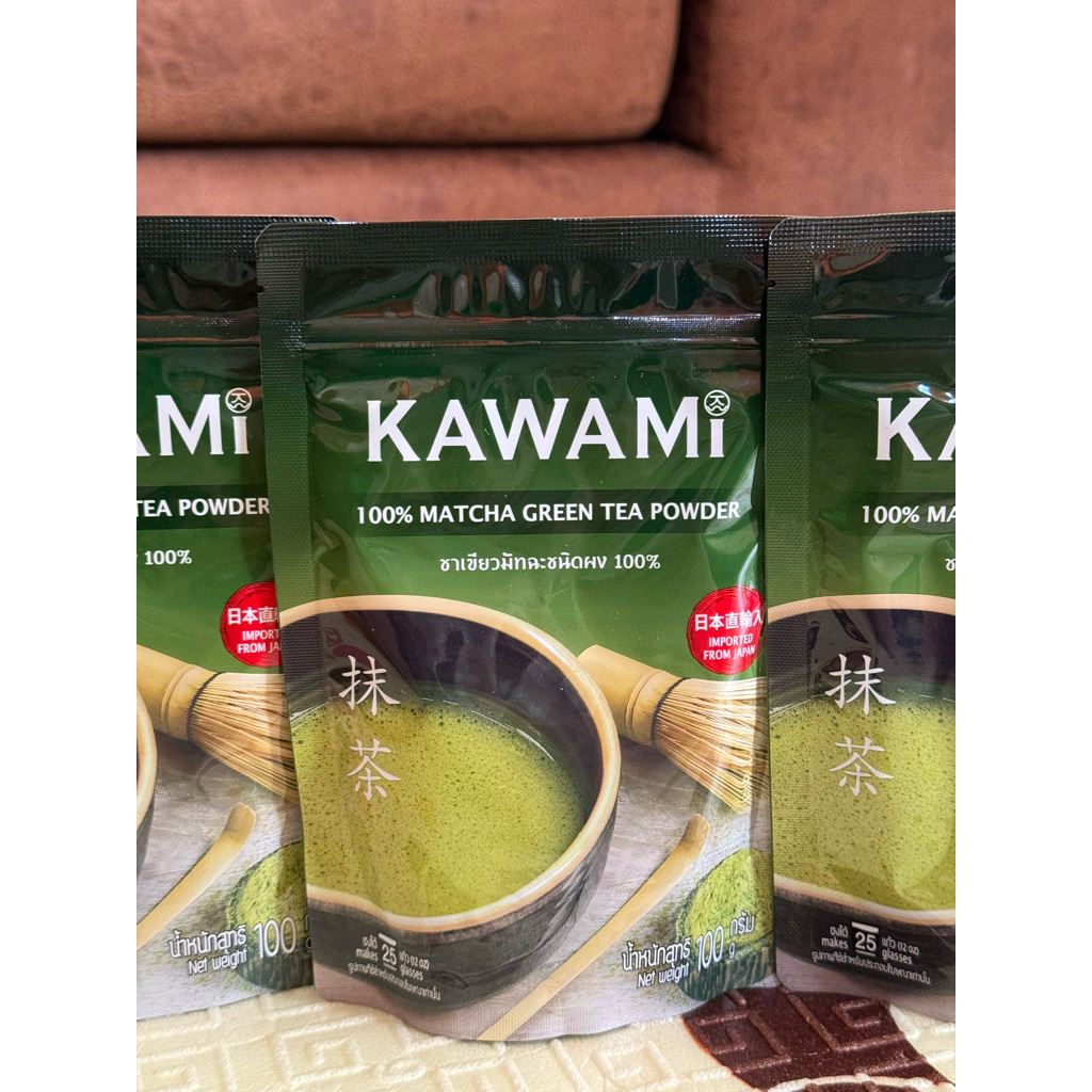 Kawami ชาเขียวมัจฉะชนิดผง 100% ขนาด 100กรัม