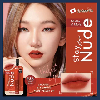 (6ซอง/กล่อง) สมูทโตะ สเตย์มอร์นู้ด เวลเวท ลิป ทั้ง 2 เบอร์ SMOOTO STAY MORE NUDE VELVET LIP สีชัดเจน