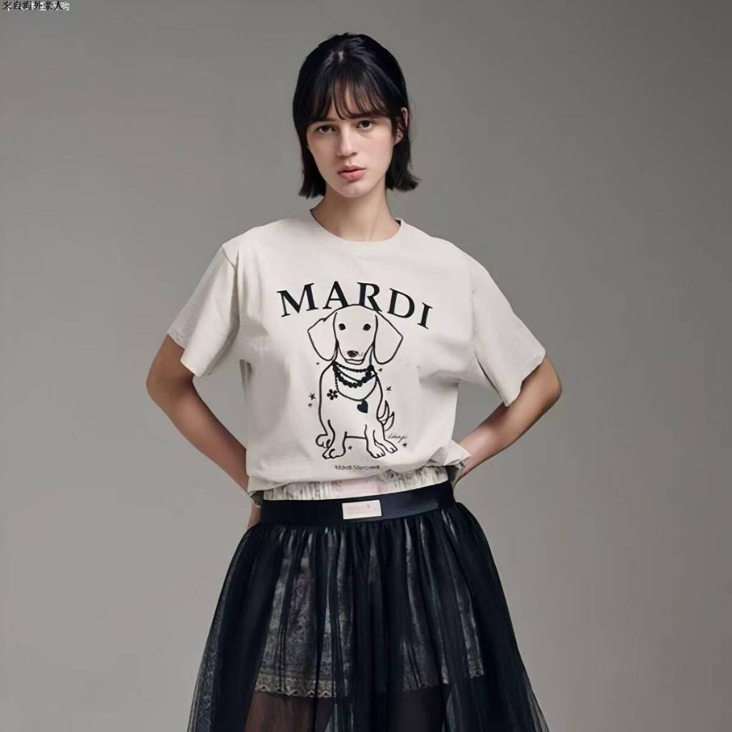 🔥เสื้อยืดคอกลมลายสุนัข Mardi Mercredi ของแท้⚡จัดส่งรวดเร็วภายใน 24 ชั่วโมง [ผ้าฝ้ายแท้] ลายน่ารักสุดๆ - รูปที่ 4