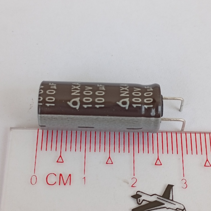 1ตัว NXA 100UF 100V Capacitor คาปาซิเตอร์ ขนาด 1025mm รูปที่ 3
