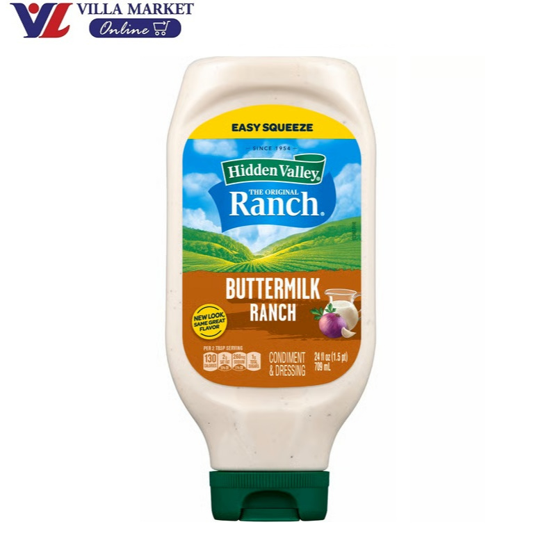 Hidden Valley Buttermilk Ranch Dressing 473Ml น้ำสลัดแรนช์ รสชาติเข้มข้น กลมกล่อม นำเข้าอเมริกา