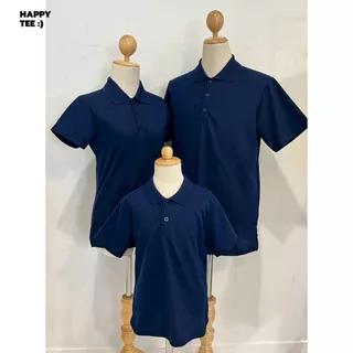 HAPPY TEE เสื้อโปโล "สีกรมท่า" ทรงสวย ผ้านุ่ม ใส่สบาย ไม่ต้องรีด ใส่ได้ทั้งครอบครัว