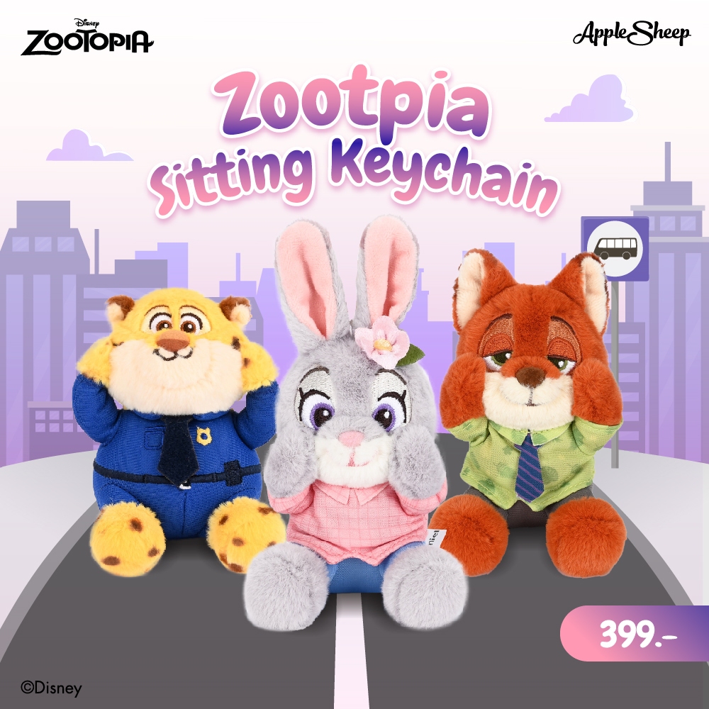 [Zootopia Sitting Keychain] พวงกุญแจตุ๊กตา นครสัตว์มหาสนุก นิค จูดี้ไวล์ พวงกุญแจลิขสิทธิ์แท้ ตุ๊กตาห้อยกระเป๋า Disney