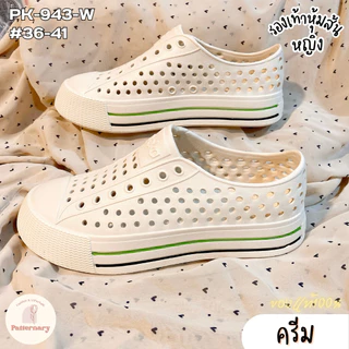 รองเท้าหุ้มส้นผู้หญิง🩷Peka สลิปออนยางเกรดA เบาใส่สบาย พื้นกันลื่น PK-943-W(36-41) สวมง่าย ทำความสะอาดง่าย