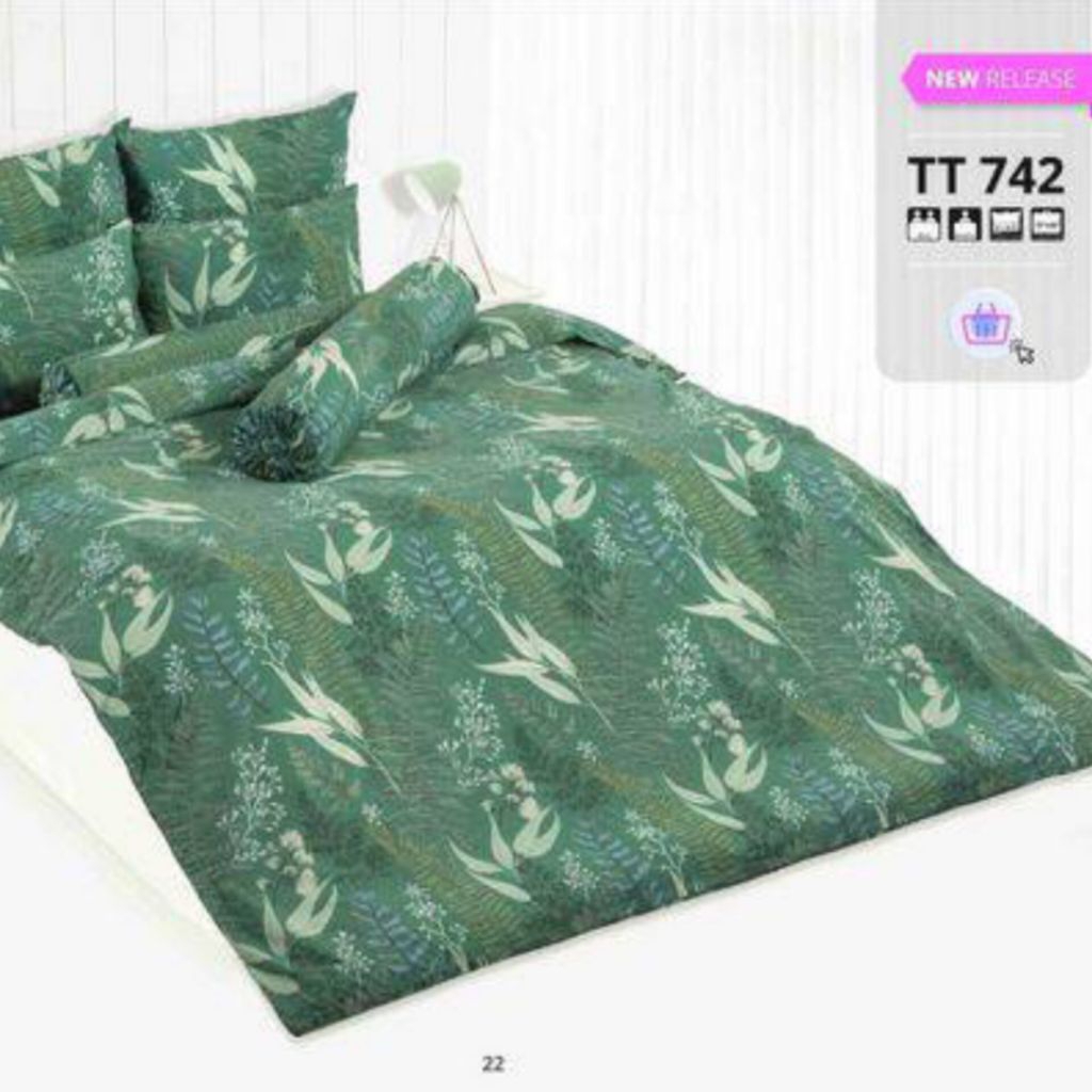 TOTO ชุดเครื่องนอน (ผ้าปู+นวม) ขนาด 6 ฟุต TT742 (ของแท้ 100%)