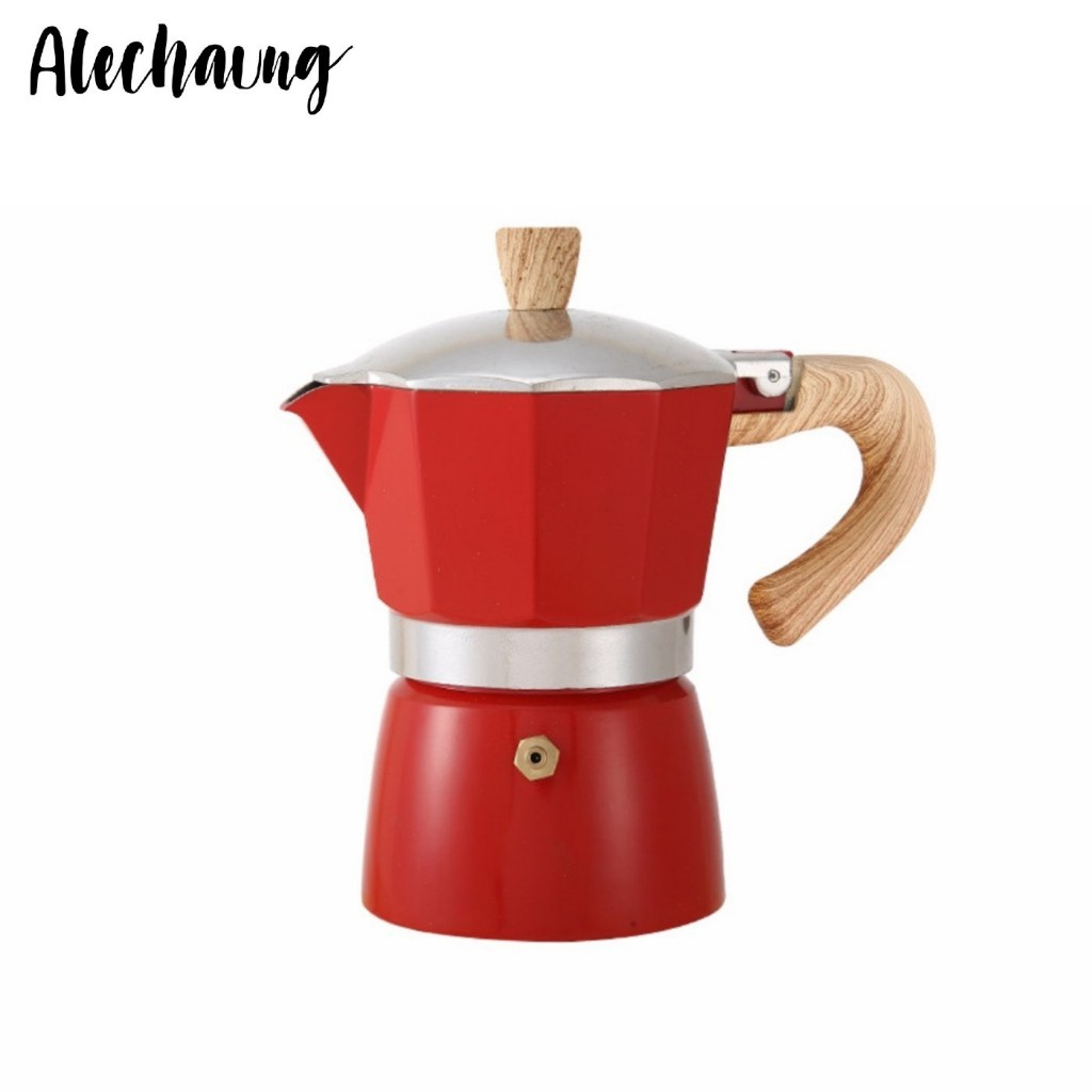 ที่ชงชา หม้อต้มกาแฟสด Moka pot ความจุ 150ml 300ml ใช้งานกับเตาไฟฟ้า เตาแก็ส เตาแคมป์ปิ้ง Alechaung coffee